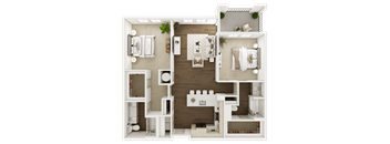 a1 floor plan  1 bedroom with 2 baths  129