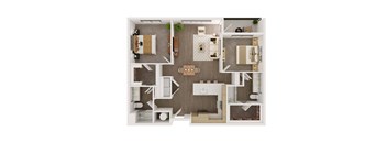 a1 floor plan  1 bedroom with 2 baths  129