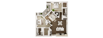 a1 floor plan  1 bedroom with 2 baths  129