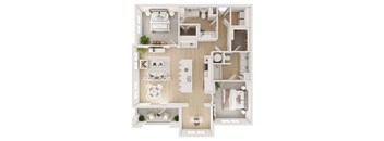a floor plan of a house with a bedroom and a living room