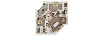 a1 floor plan  1 bedroom with 2 baths  119