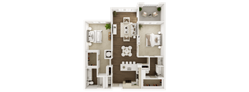 a floor plan of a house with a bedroom and a living room