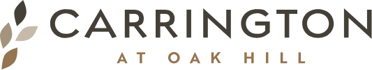 The image features the text "CARRINGTON AT OAK HILL" with a decorative element to the left of the text.