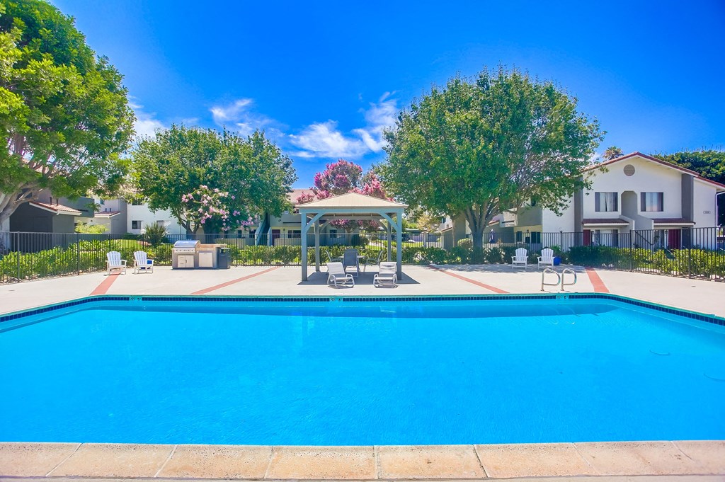 the swimming pool at our apartments