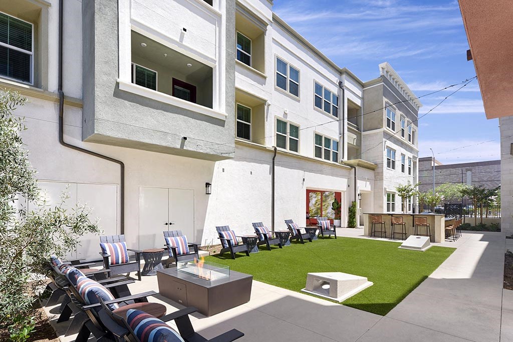 Outdoor Firepit Lounge at Citron Apartment Homes, Riverside, California