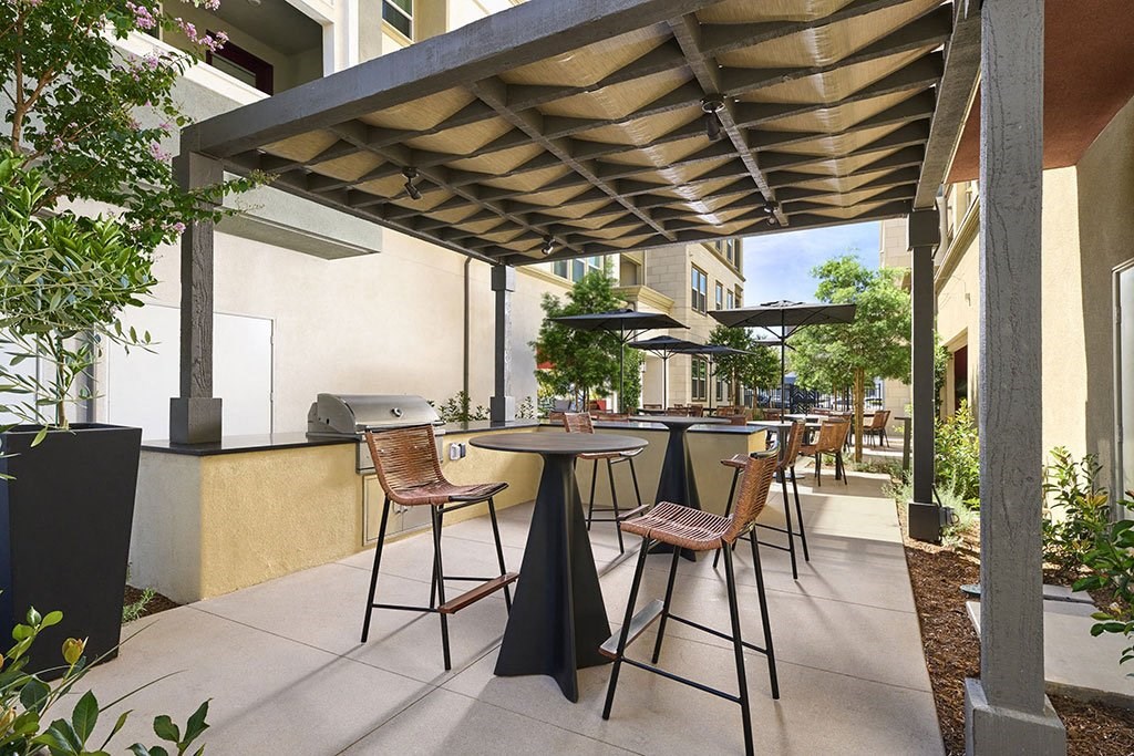 Outdoor Grill With Intimate Seating Area at Citron Apartment Homes, Riverside, CA