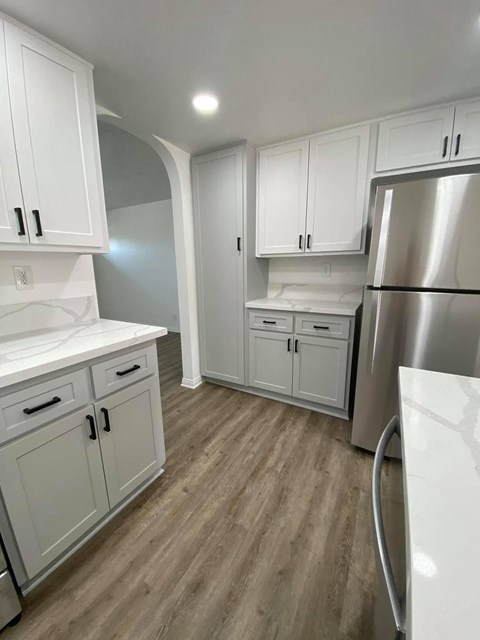 Kitchen at Charter Oaks apartments in Covina, California.