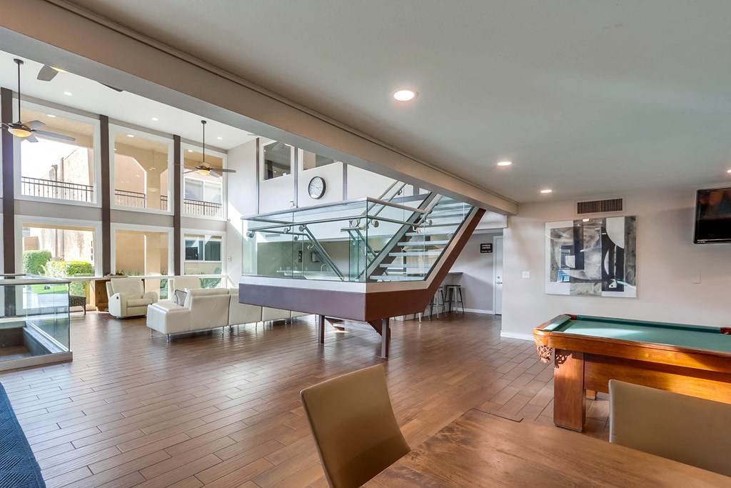 Clubhouse at Whiffle Tree Apartments in Huntington Beach California.