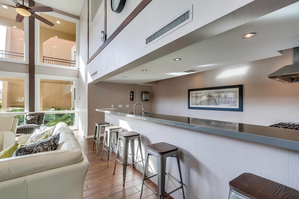 Clubhouse at Whiffle Tree Apartments in Huntington Beach California.