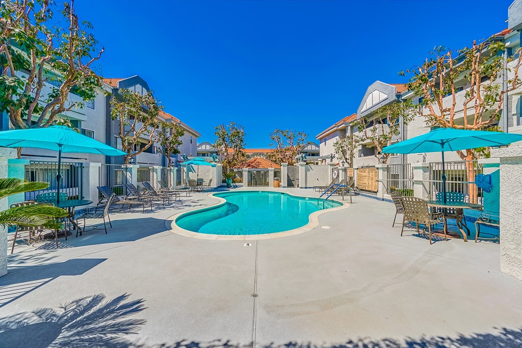 take a dip in the resort style pool