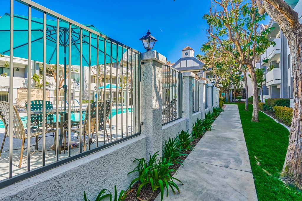 take a stroll down the sidewalk to the pool