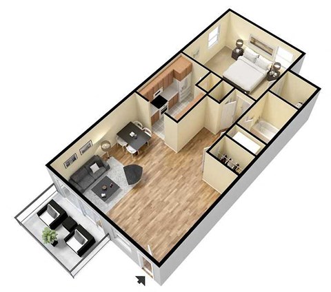 Baywind Apartments Studio Floor Plann