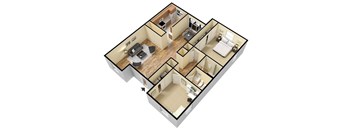 Floor Plan at Baywind Apartments in Newport Beach.