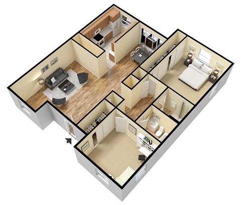 Floor Plan at Baywind Apartments in Newport Beach.