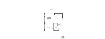 A drawing of a floor plan for a RiverRow Santa Cruz apartment.