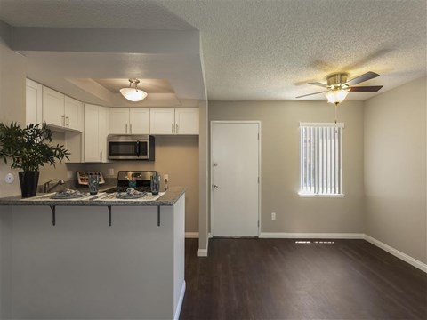 SpringTree Apartments Empty Apartment Kitchen & Dining Room