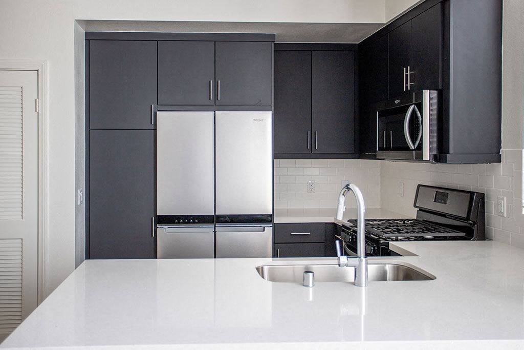 Stainless Steel Sink With Faucet at Citron Apartment Homes, Riverside, California