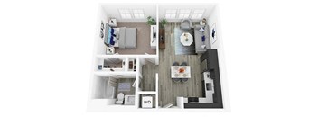1 Bedroom 1 Bathroom A Floor plan with 621 square feet at Citron Apartment Homes, Riverside, CA