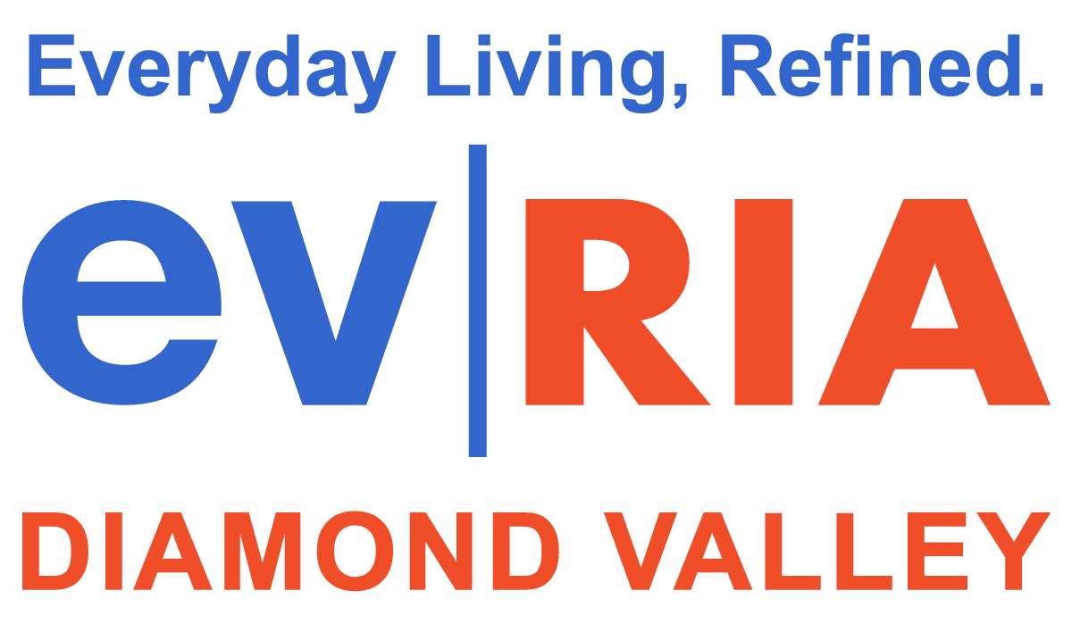 A graphic with the words ev RIA Diamond Valley and a tagline.