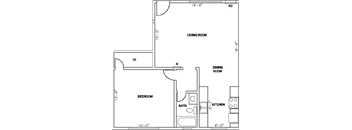 Fairmount floor plan 1Bx1B