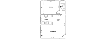 Fairmount floor plan 1Bx1B