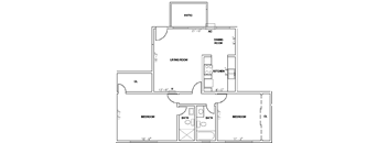 Fairmount floor plan 2Bx2B