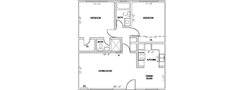 Fairmount floor plan 2Bx2B