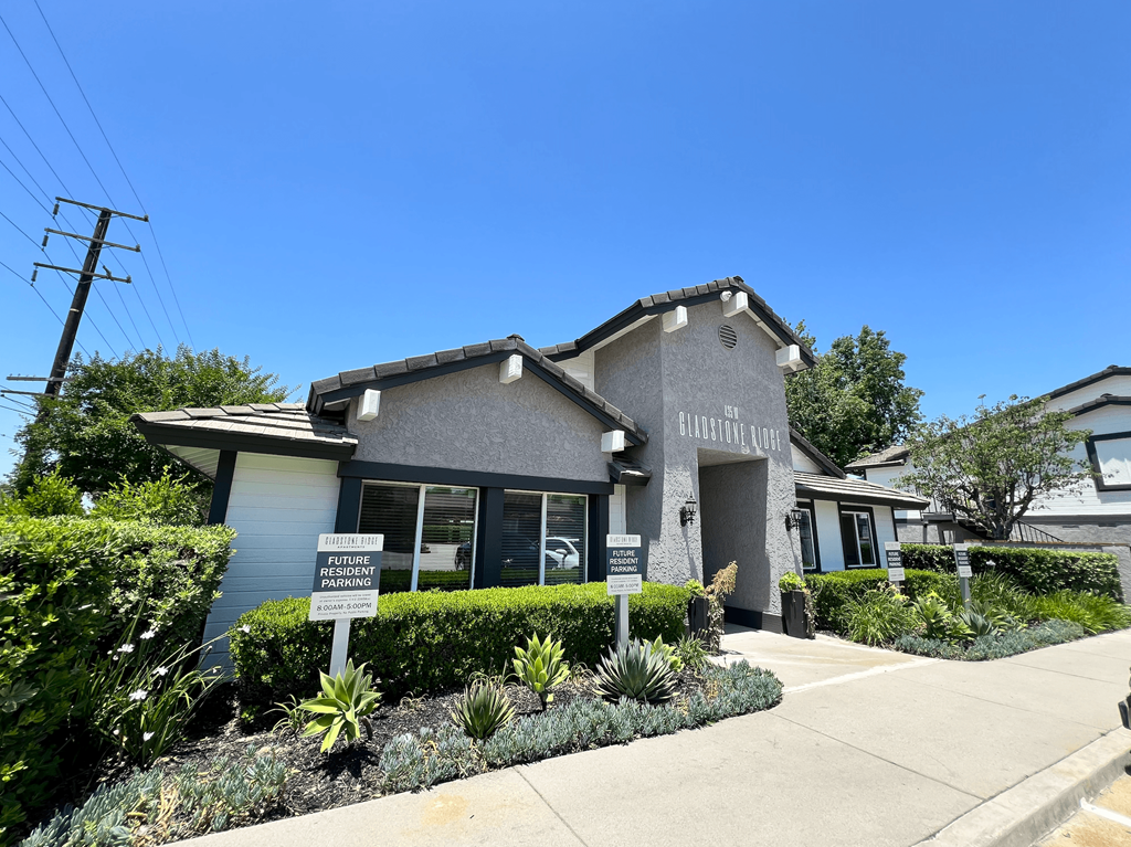 a with a sign in front of it