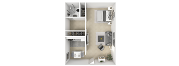 Huntington Cove Apartments Studio Floor Plan.