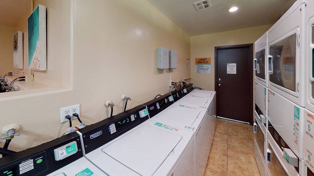 Laundry Care Centers at Huntington Cove Apartment Homes in Huntington Beach, California.