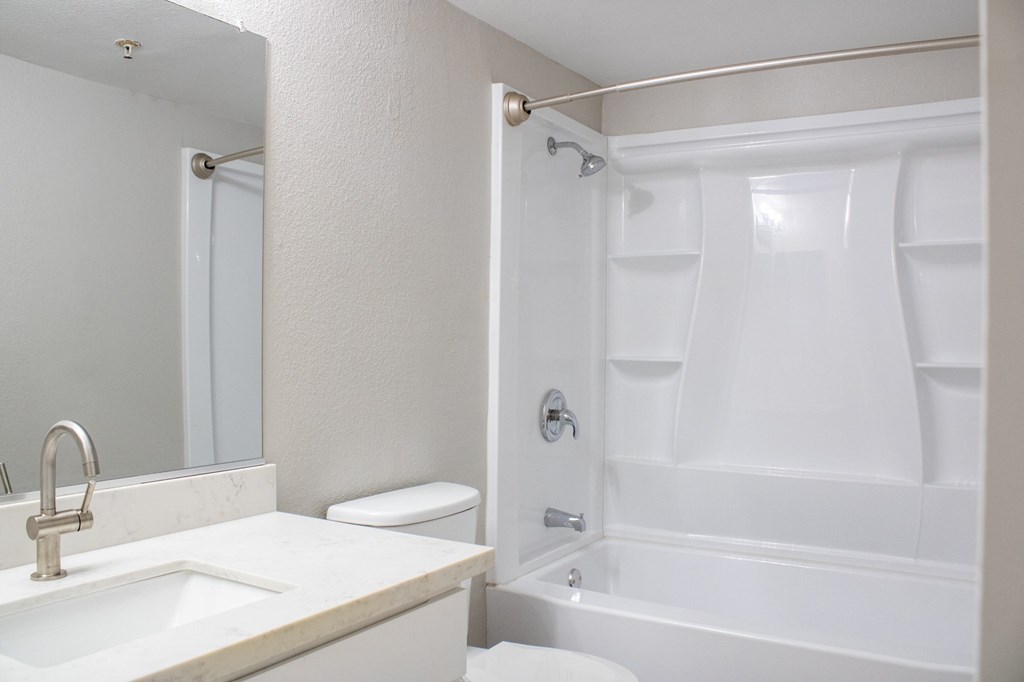 Bathroom at Imperial Apartments in Santa Ana, CA.