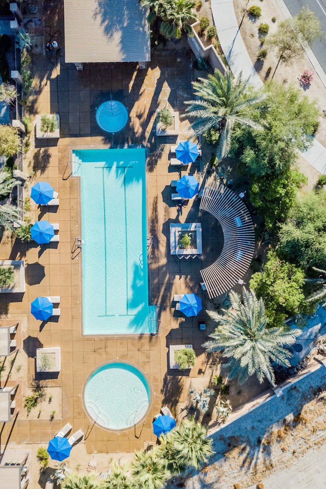 Mediterra Apartment Homes Aerial Pool Deck & Pool View