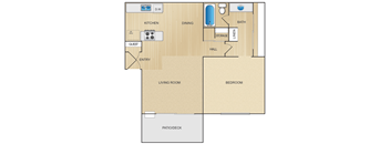 One Bedroom one bathroom at Orange Creek Apartment Homes