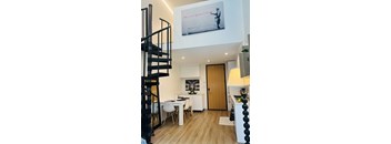 One Bedroom Mezzanine Loft apartment home in Fairfax Apartment homes in Los Angeles California.
