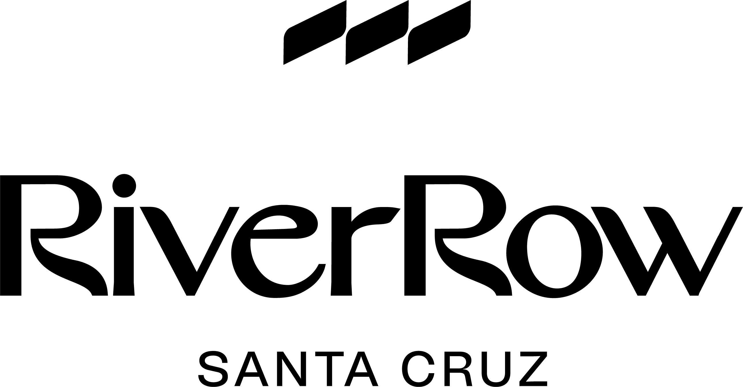 A logo with the text "RiverRow" and "Santa Cruz" beneath it.