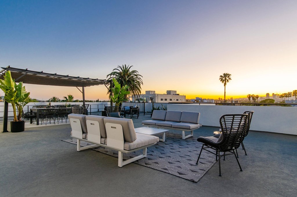 Rooftop at Ace on Orange Grove Apartments in Los Angeles, California.