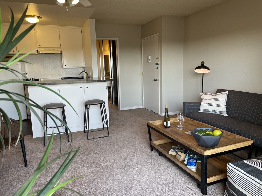 Spacious Studio Apartment in Paradise Gardens at Long Beach California.