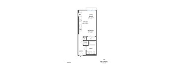 A black and white diagram of a floor plan for an apartment.