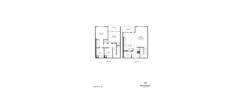 A black and white diagram of a two level residential layout.
