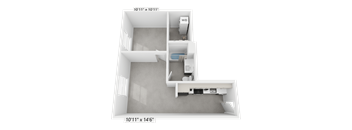 a floor plan of a 1 bedroom apartment