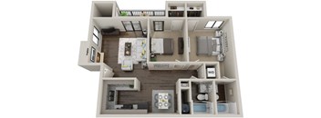 Two Bedroom Two Bath Apartment Floor Plan