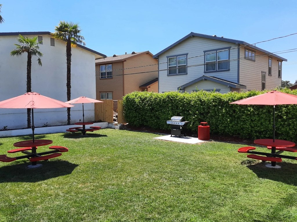 BBQ courtyard
 at University Palms Apartments in Loma Linda