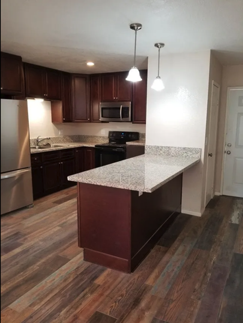 Kitchen room at University Palms Apartment Homes in Loma Linda.