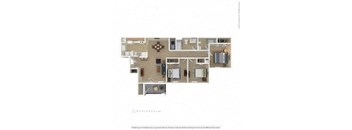 a floor plan of a 3 bedroom apartment
