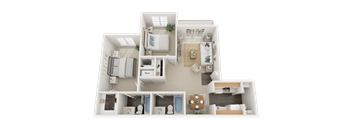 vs5 3D 2 Bed/2 Bath 988 sq ft Floor Plan
