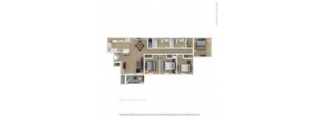 a floor plan of a 3 bedroom apartment