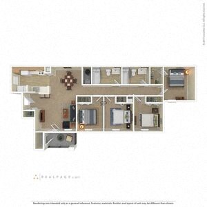 a floor plan of a 3 bedroom apartment