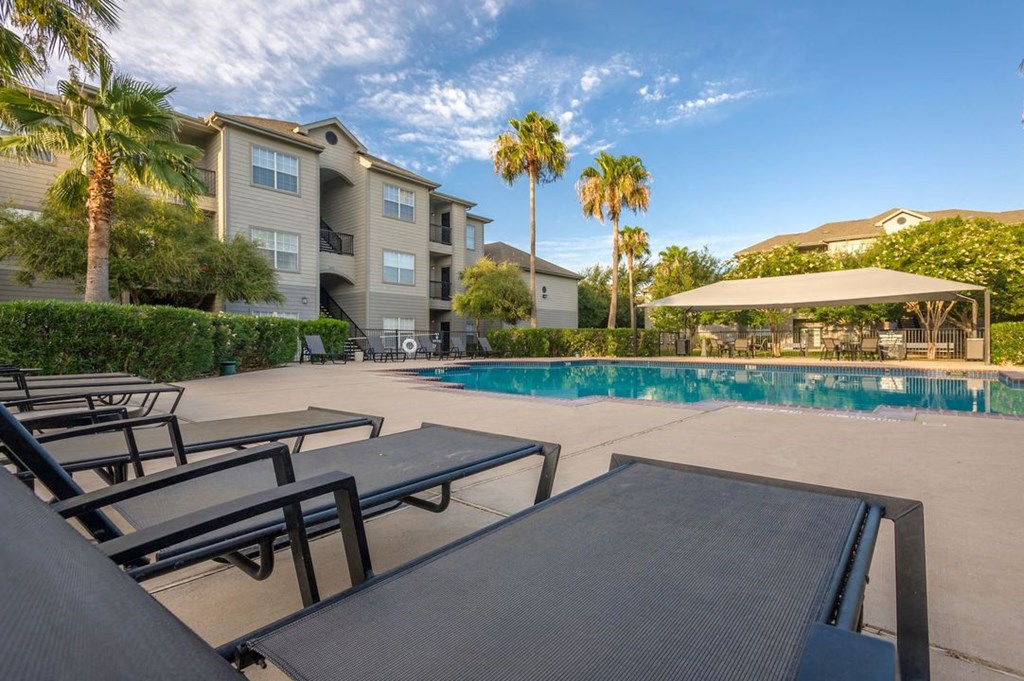 the swimming pool at the apartments for rent