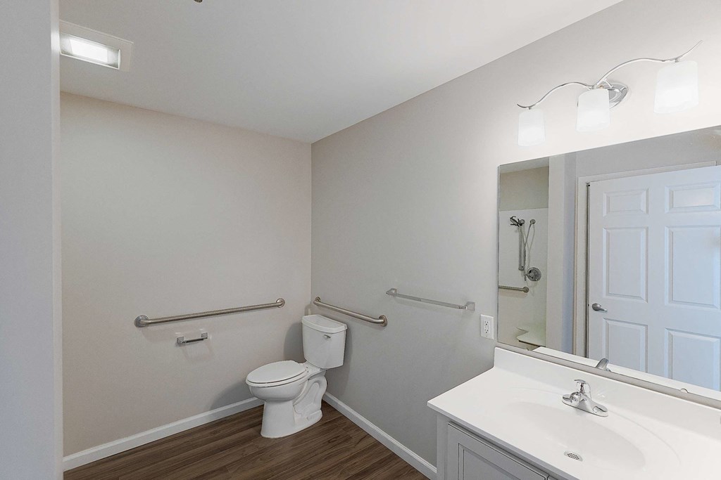 a bathroom with a toilet and a sink and a mirror