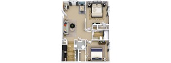 Ashbrooke Apartments 780 sq ft floor plan